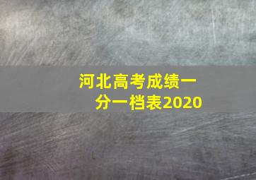 河北高考成绩一分一档表2020