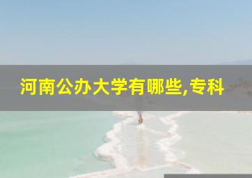 河南公办大学有哪些,专科