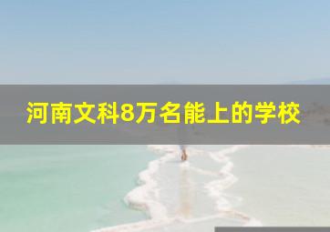 河南文科8万名能上的学校