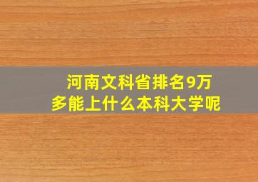 河南文科省排名9万多能上什么本科大学呢