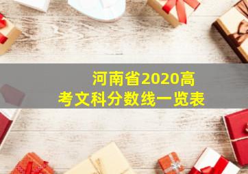 河南省2020高考文科分数线一览表