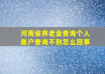 河南省养老金查询个人账户查询不到怎么回事