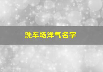 洗车场洋气名字