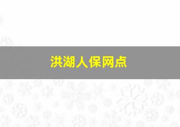 洪湖人保网点