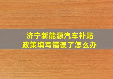 济宁新能源汽车补贴政策填写错误了怎么办