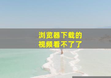 浏览器下载的视频看不了了