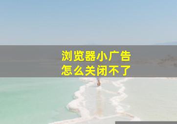 浏览器小广告怎么关闭不了