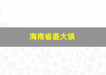 海南省最大镇