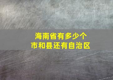 海南省有多少个市和县还有自治区