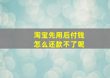 淘宝先用后付钱怎么还款不了呢