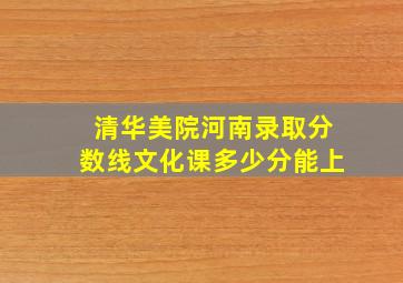 清华美院河南录取分数线文化课多少分能上