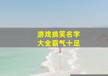 游戏搞笑名字大全霸气十足