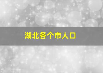 湖北各个市人口