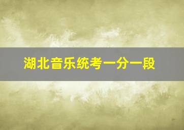 湖北音乐统考一分一段