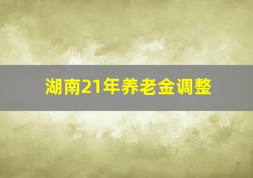 湖南21年养老金调整