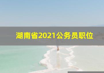 湖南省2021公务员职位