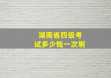 湖南省四级考试多少钱一次啊