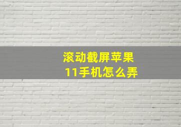 滚动截屏苹果11手机怎么弄