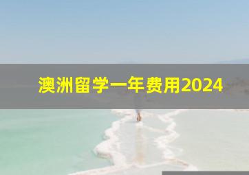 澳洲留学一年费用2024