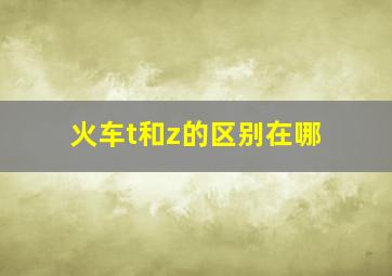 火车t和z的区别在哪