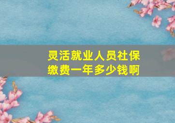 灵活就业人员社保缴费一年多少钱啊