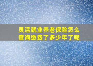 灵活就业养老保险怎么查询缴费了多少年了呢