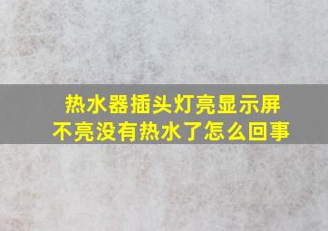 热水器插头灯亮显示屏不亮没有热水了怎么回事