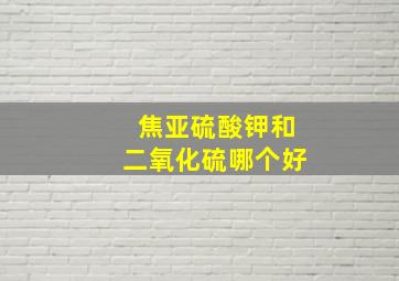 焦亚硫酸钾和二氧化硫哪个好