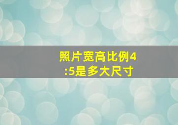 照片宽高比例4:5是多大尺寸