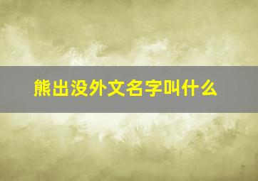 熊出没外文名字叫什么