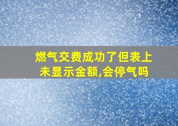 燃气交费成功了但表上未显示金额,会停气吗