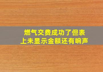 燃气交费成功了但表上未显示金额还有响声