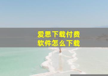 爱思下载付费软件怎么下载