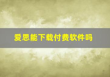 爱思能下载付费软件吗