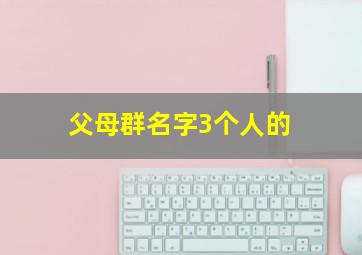 父母群名字3个人的