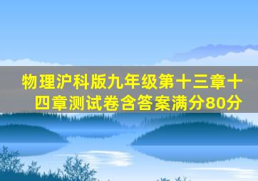 物理沪科版九年级第十三章十四章测试卷含答案满分80分