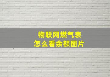 物联网燃气表怎么看余额图片