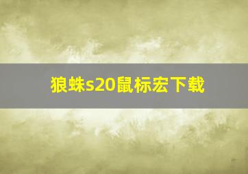 狼蛛s20鼠标宏下载