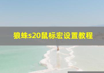 狼蛛s20鼠标宏设置教程