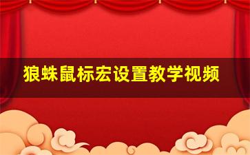 狼蛛鼠标宏设置教学视频