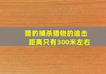 猎豹捕杀猎物的追击距离只有300米左右