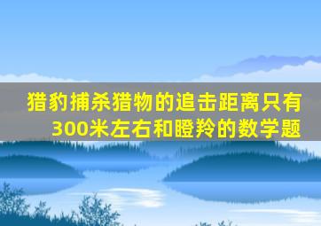 猎豹捕杀猎物的追击距离只有300米左右和瞪羚的数学题