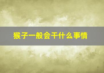 猴子一般会干什么事情