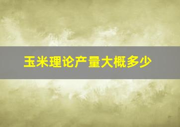 玉米理论产量大概多少