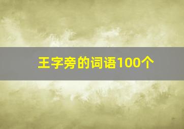 王字旁的词语100个