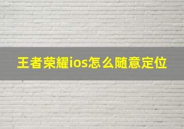 王者荣耀ios怎么随意定位