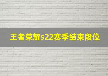 王者荣耀s22赛季结束段位