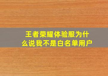 王者荣耀体验服为什么说我不是白名单用户