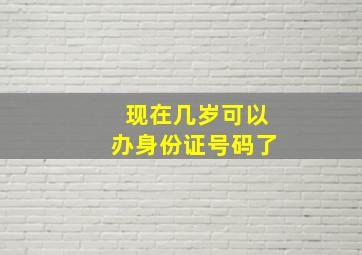 现在几岁可以办身份证号码了