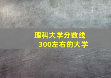 理科大学分数线300左右的大学